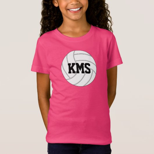 Girls Youth Volleyball Player Custom Team T-shirts (Voorkant)