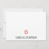 Girls Zoo Animal Emoji Thema Verjaardagsfeestje Kaart (Achterkant)