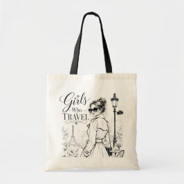 #girlswhotravel Boodschappentas Tote Bag