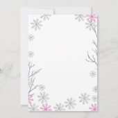 GIRLWinter ONEderland Pink Birthday Invite Kaart (Achterkant)