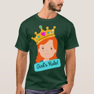 Girlx27s Rule girl met crown Redhead T-shirt