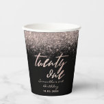 Girly 21st Birthday Black en Roos Gold Glitter Papieren Bekers<br><div class="desc">Het ontwerp van een zwarte en roos gouden verjaardagsfeestje. Met een verbluffend roos goudglitter en gouden verjaardagstekst op een zwarte achtergrond. Eenvoudig aan te passen met naam en geboortedatum.</div>