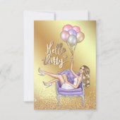 Girly 30th Birthday Party Invitation Kaart (Voorkant)