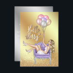 Girly 30th Birthday Party Invitation Kaart<br><div class="desc">Trendy hallo dertig verjaardagsfeestjes uitnodigen met een faux glitter goud en een zilver aspect dat aanpasbaar is aan uw specificaties van het evenement.</div>
