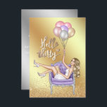 Girly 30th Birthday Party Invitation Kaart<br><div class="desc">Trendy hallo dertig verjaardagsfeestjes uitnodigen met een faux glitter goud en een zilver aspect dat aanpasbaar is aan uw specificaties van het evenement.</div>
