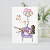 Girly 30th Birthday Party Invitation Kaart (Staand voorkant)