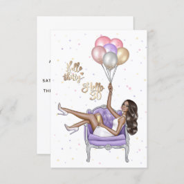 Girly 30th Birthday Party Invitation Kaart