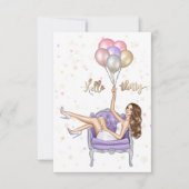 Girly 30th Birthday Party Invitation Kaart (Voorkant)