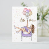 Girly 30th Birthday Party Invitation Kaart (Staand voorkant)