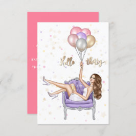 Girly 30th Birthday Party Invitation Kaart