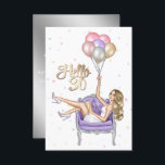 Girly 30th Birthday Party Invitation Kaart<br><div class="desc">Trendy hallo 30 verjaardagsfeest nodigt uit met accenten van zilver en goud die aan uw evenementenspecificaties kunnen worden aangepast.</div>