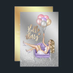 Girly 30th Birthday Party Invitation Kaart<br><div class="desc">Trendy hallo dertig verjaardagsfeestjes uitnodigen met een faux glitter goud en een zilver aspect dat aanpasbaar is aan uw specificaties van het evenement.</div>