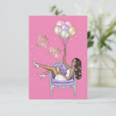 Girly 30th Birthday Party Invitation Kaart (Staand voorkant)