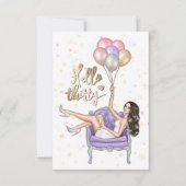Girly 30th Birthday Party Kaart (Voorkant)