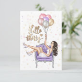 Girly 30th Birthday Party Kaart (Staand voorkant)