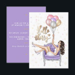 Girly 30th Birthday Party Kaart<br><div class="desc">Trendy hallo dertig verjaardagsnodigt met een paars thema uit dat aan uw gebeurtenisspecificaties kan worden aangepast.</div>