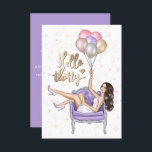 Girly 30th Birthday Party Kaart<br><div class="desc">Trendy hallo dertig verjaardagsnodigt met een paars thema uit dat aan uw gebeurtenisspecificaties kan worden aangepast.</div>