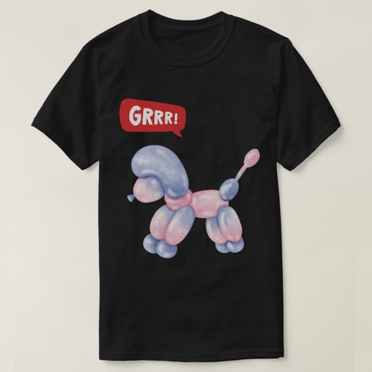 Girly 3D Party Ballonhond - GRRR! T-shirt (Design voorkant)