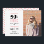 Girly 50 en Fabulous 50th Birthday Party Kaart<br><div class="desc">Een elegante, moderne, 50e verjaardag fotokaart uitnodiging die u kunt personaliseren en verzenden voor uw vijftigste verjaardag feestviering. De zin "50 and Fabulous" is gericht op de kaart. Vervang het monster afbeelding door een eigen afbeelding. De roze en zwarte tekstkleuren kunnen worden gewijzigd met behulp van het bewerkingsmenu. Op de...</div>