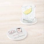 Girly 50 & Fabulous Birthday Roos Gold Photo Zandsteen Onderzetter<br><div class="desc">50 & Fabulous Grey Shade Birthday Photo Sandstone Onderzetter. Pas het met jouw naam en foto aan door de Customize knoop te klikken. Geniet van geweldig en glamoureus zijn. @Miri Creations - alleen voor jou Creëer.</div>