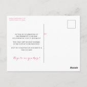 Girly 50e verjaardag hete roze waterverf foto briefkaart (Achterkant)