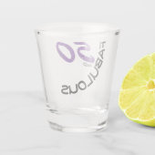 Girly 50ste verjaardagsfeestje Paarse glitter Shot Glas (Achterkant)