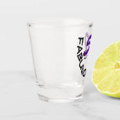 Girly 50ste verjaardagsfeestje Paarse glitter Shot Glas (Links)