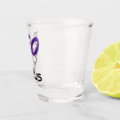 Girly 50ste verjaardagsfeestje Paarse glitter Shot Glas (Rechts)