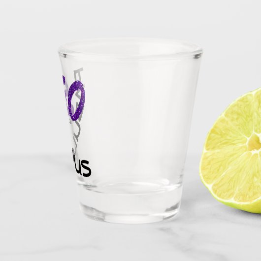 Girly 50ste verjaardagsfeestje Paarse glitter Shot Glas (Rechts)