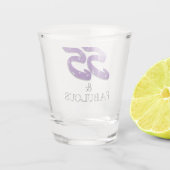 Girly 55th Birthday Celebration Paars Glitter Shot Glas (Achterkant)