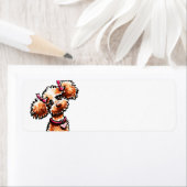 Girly Abriot Poodle Off-Leash Art™ Etiket (Insitu)