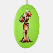 Girly Abriot Poodle Off-Leash Art™ Keramisch Ornament (Rechts)