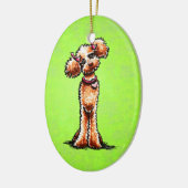 Girly Abriot Poodle Off-Leash Art™ Keramisch Ornament (Links)