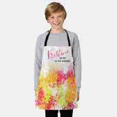 Girly Abstract Art Paint Naam Kinder Schort (Gedragen)