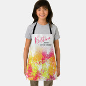 Girly Abstract Art Paint Naam Kinder Schort (Insitu)