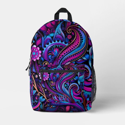 Girly Abstract bloemenpatroon rugzak (Voorkant)