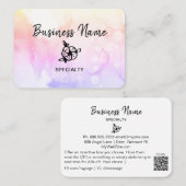 *~* Girly Abstract Ombre Pastel Peach Logo QR code Visitekaartje (Voorkant / Achterkant)