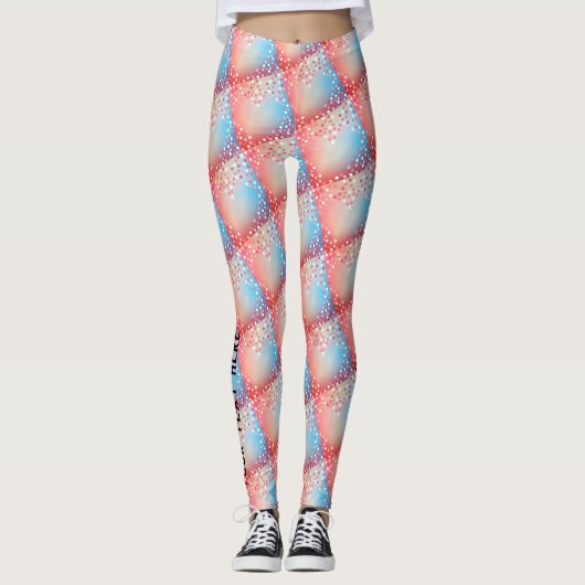 Girly Abstracte hartvorm Funky Y2K Yoga Leggings (Voorkant)