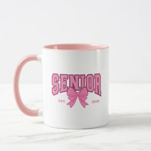 Girly Afstudeer Coquette Senior 2026 Roze Strik Mok