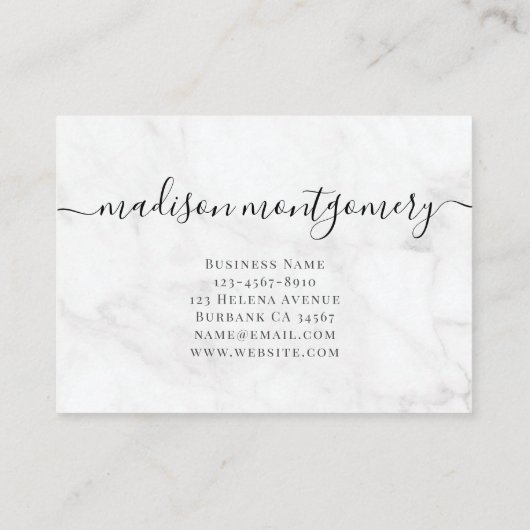 Girly Agate Gold Glitter Marble Monogram Makeup Visitekaartje (Achterkant)