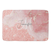 Girly Agate Pink Glitter Blush Monogram Badmat (Voorkant)