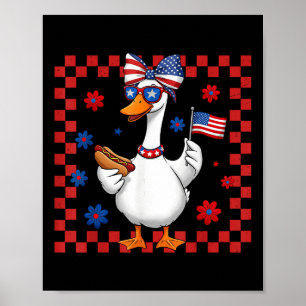 Girly Amerikaanse Gekke-gans 4 juli Amerikaanse vl Poster