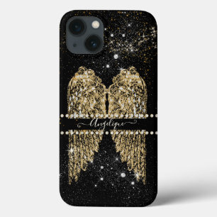 Girly Angel Wings Chic Diamond Gold Sparkle Jewels Case-Mate iPhone Case