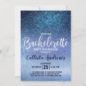 Girly Aqua Baby Blauw Triple Glitter Bachelorette Kaart (Voorkant)