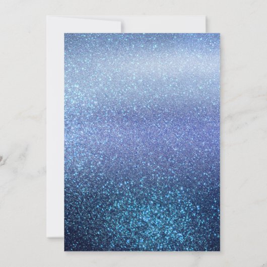 Girly Aqua Baby Blauw Triple Glitter Ombre Sweet 1 Kaart (Achterkant)