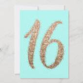 Girly Aqua Blauwgroen Gold Scattered Glitter Sweet Kaart (Achterkant)