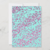 Girly Aqua Blauwgroen Helderroze Glitter Dust Swee Kaart (Achterkant)
