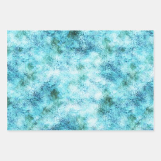 Girly Aqua Blue Glitzy Glitter Leopard Print Inpakpapier Vel (Voorkant 3)