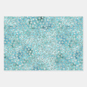 Girly Aqua Blue Glitzy Glitter Leopard Print Inpakpapier Vel (Voorkant)