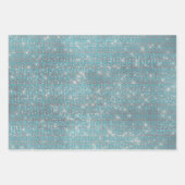 Girly Aqua Blue Glitzy Sparkle Inpakpapier Vel (Voorkant 3)